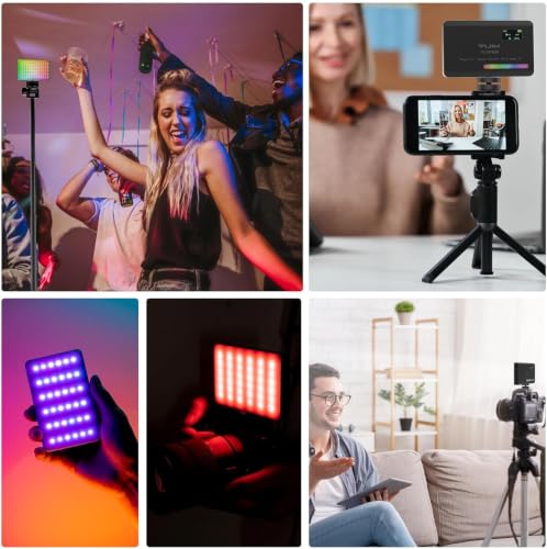 Image of VIJIM VL120 LED on Camera Video Light,Mini Bi-Color LED Camera Light,Portable Photography Lighting w 6 Color Filters, 3100mAh Rechargeable CRI 95+ 3200K-6500K Dimmable LED Panel Light for DSLR Camera