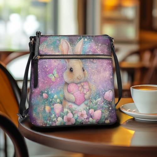 Image of Leather Women Crossbody Hobo Bag Satchel Purse Handbag with Adjustable Shoulder Strap and Zipper Pockets