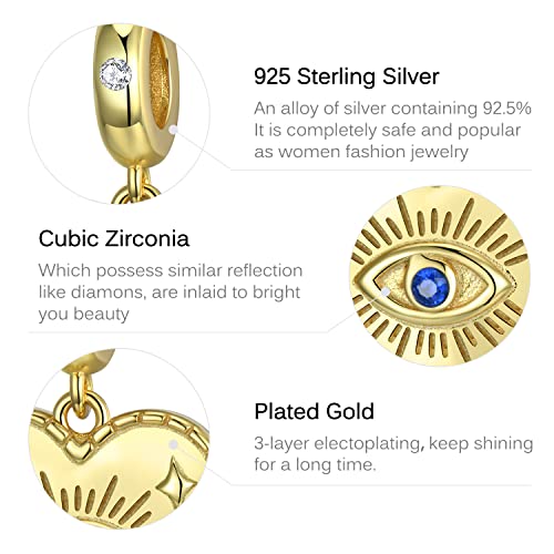 Blue Evil Eye Bead Charms fits Pandora Charms Bracelets 925 Sterling Silver Lucky Charms Pendant Beads Jewelry Gift for Woman3