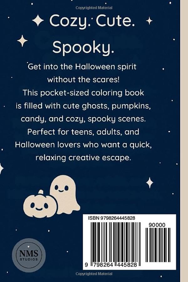 Cute Spooky Halloween: Mini Edition Pocket Coloring Book for Teens, Adults, Stress Relief & Cozy Fall Fun (Pocket-Sized Coloring Books) image 3