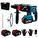 Voltix Martello Perforatore a Batteria Brushless con 2 Batterie, Trapano Tassellatore e Trapano a Percussione Portatile, Motore Senza Spazzole Potente per Lavori su Calcestruzzo e Muro