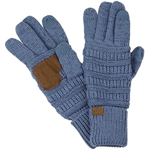 C.C Unisex Cable Knit Winter Warm Anti-Slip Touchscreen Texting Gloves