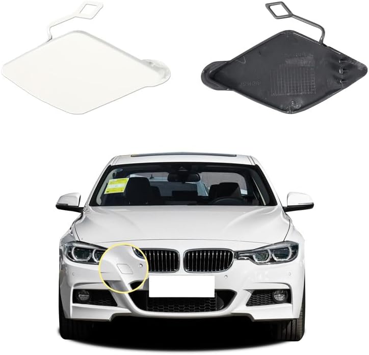 Car Front Bumper Tow Hook Cover Compatible with BMW 3 Series F30 M-Sport 2013 2014 2015 2016 2017 2018 320i 325d 328i Trailer Cover Cap 51118067961 51118056606 Small Lid Towing Eye Cap