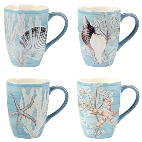 Set de 4 Mugs de Cerámica 20 oz con Diseño Costero miniatura 2