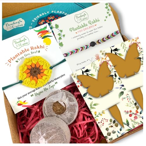 Image of Bombay Greens Plantable Rakhi for Brother Eco-Friendly DIY Grow Kit