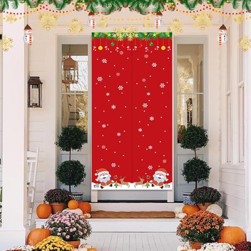 Rideau isolant thermique magnétique de patio décor de Noël flocon - 4