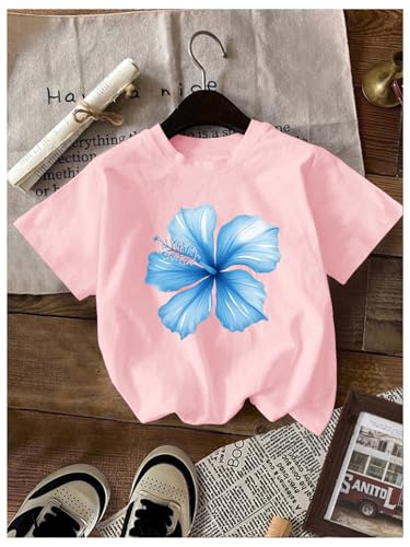 Image of RoseSeek Girl's Shirts 3 Packs Star Butterfly Graphic Tees Crew Neck Short Sleeve T Shirt Casual Tops