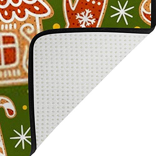 Tapis de Noël pain d'épices vert grand format pour protéger le sol du sapin - 5