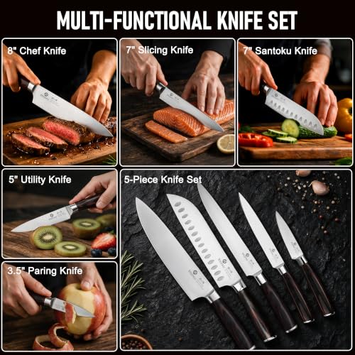 Image of imarku 5PCS Kitchen Knife Set - Japanese High Carbon Stainless Steel Knives