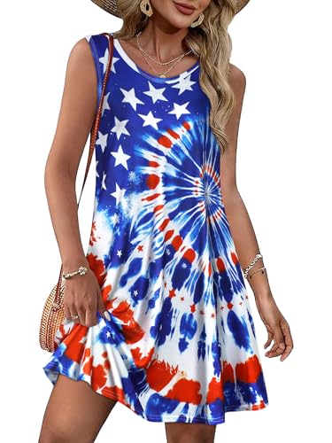 Image of Summer Dresses for Women Beach Boho Sleeveless Vintage Floral Flowy Pocket Tshirt Tank Sundresses 2026