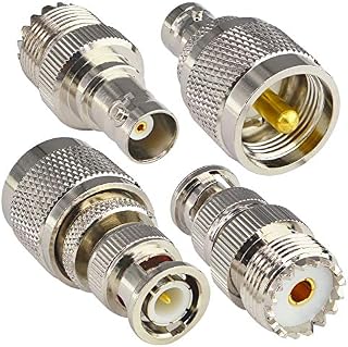 Kaunosta CB Radio Adapter Kit BNC Connector BNC to UHF SO239 PL-259 Female Jack Socket for WiFi Extension Antenna RF Coaxial Cable High Frequency Connector Adapter (4-Pack)