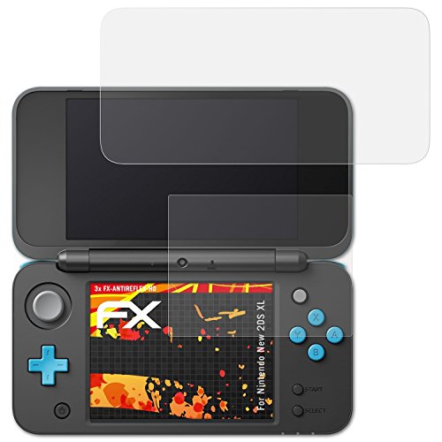 Preisvergleich Produktbild atFoliX Schutzfolie kompatibel mit Nintendo New 2DS XL Displayschutzfolie, HD-Entspiegelung FX Folie (3er Set)