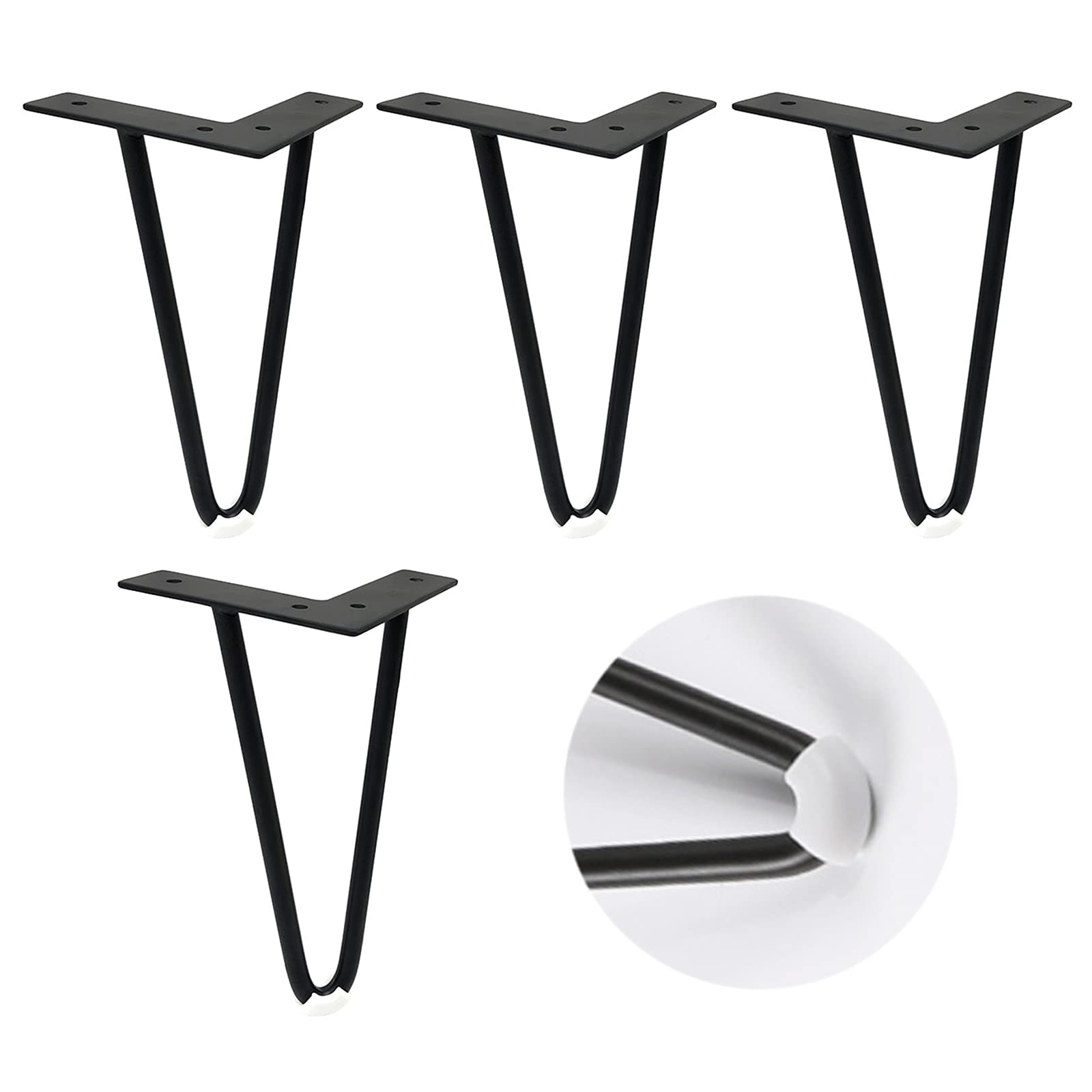 Gambe da Tavolo Tornante in Metallo,4 Pezzi di Gambe per Mobili Moderni Fai da Te, Intercambiabili Piedini Mobili, per Mobili TV, Comodini, Tavolini, Mobili Bagno, Scrivanie,Black-20cm/7.9in