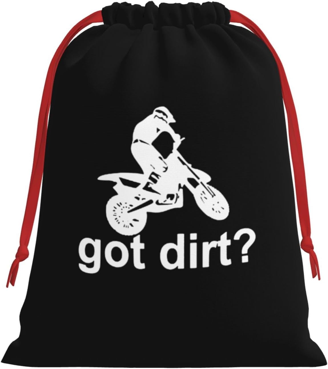 AMZJHGWEU Got Dirt Bike Motorcross Racing Christmas Gift Bags, Santa Wrapping Bags, Xmas Presents Bag With Drawstring, Holiday Party Favors Birthday & Christmas Gift (Large Medium Small)