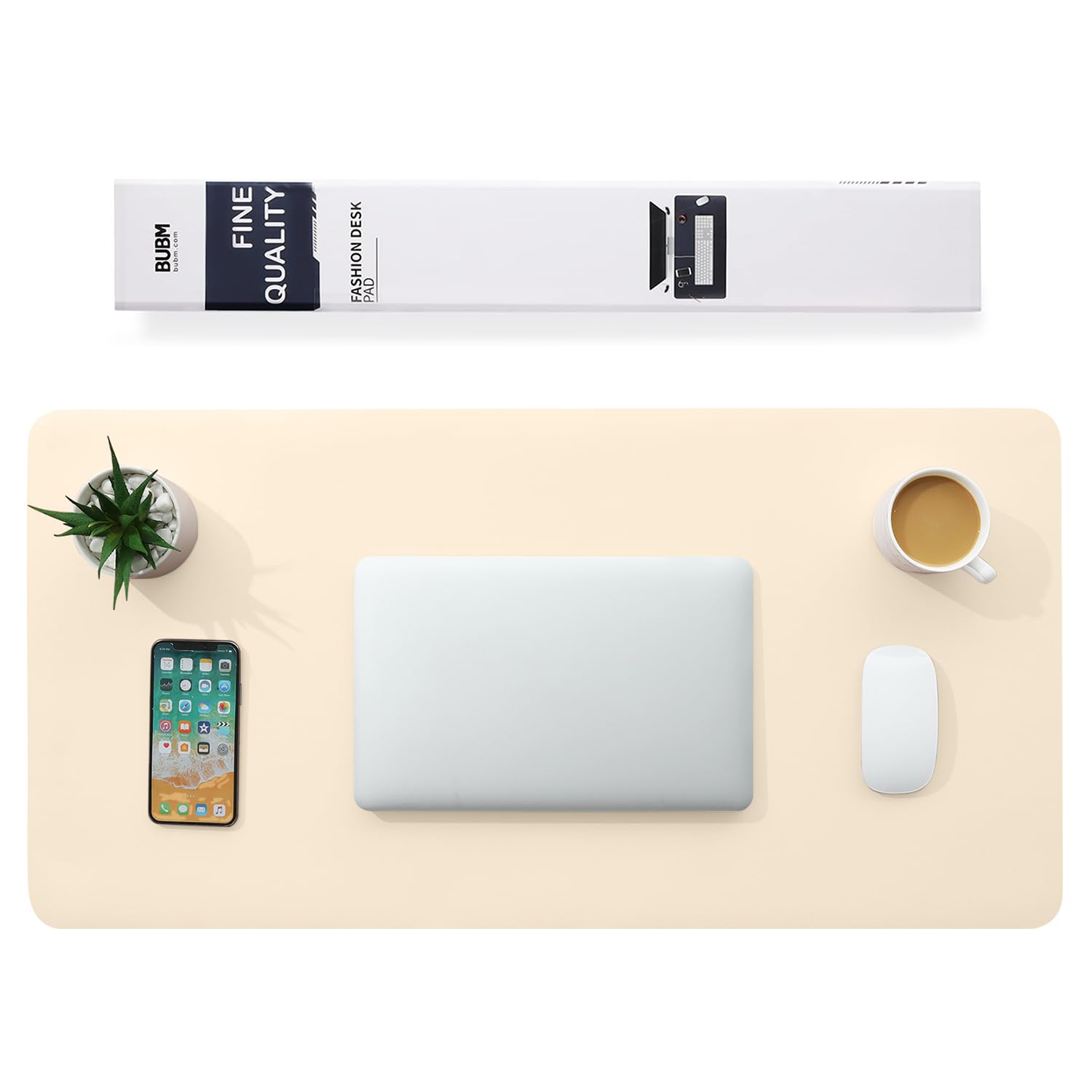 BUBM Schreibtischunterlage 90x43cm, PU Leder Desk Mat für Homeoffice & Gaming, Rutschfeste Schreibunterlage, Wasserdichte Schreibtischunterlagen & Schreibtischmatte für Büro