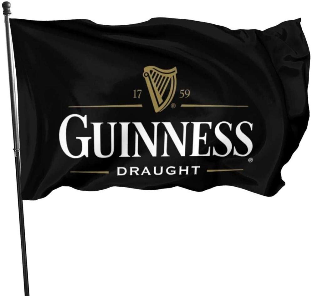 MYGED GardenGuinness Beer Logo Garden Banner Polyester Material for Garden Room Courtyard Balcony Decoration 90x150cm