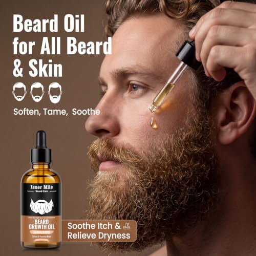 Image of ISNER MILE Beard Oil for Men Hydrating & Moisturizing, Sandalwood 3.5 fl Oz