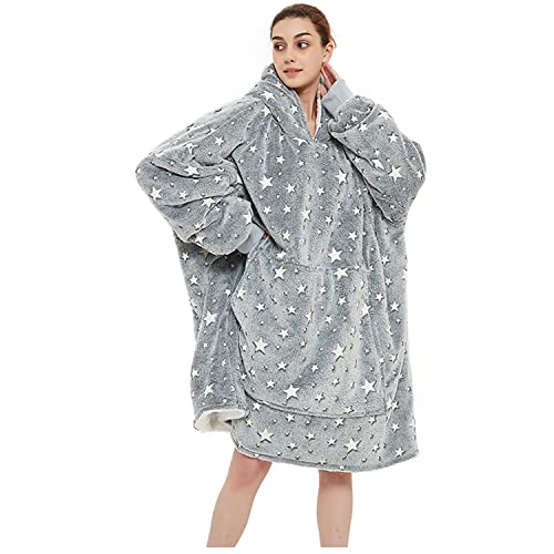 Överdimensionerad tröja med huva,Original Blanket Sweatshirt,Supermjuk mysig varm, bekväm jättetröja,Lämplig tröja med huva för vuxna, män, kvinnor, tonåringar