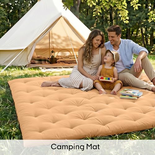 Image of ZonLi Japanese Floor Futon Mattress Twin Size 75 inchx 39 inch, 100% Cotton Cover 2.5 inch Thicken Tatami Mattress, Foldable Sleeping Pad, Portable Dormitory Tatami Mat, Roll Up Floor Lounger Bed for Adult