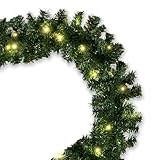 Gartenpirat Künstliche Tannengirlande Türgirlande beleuchtet 8,1 m 120 LED warmweiß Timer-Funktion Weihnachtsdeko
