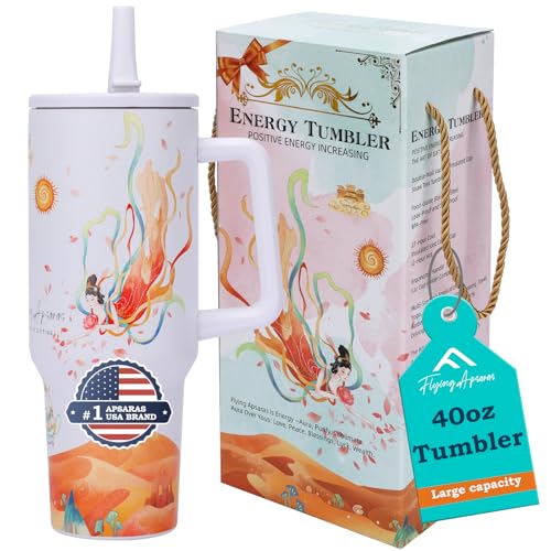 Taza de agua aislada al vacío de 40 onzas con asa y tapa para popote, soporte reutilizable de acero inoxidable para tazas de café aisladas, adecuado para almacenamiento en frío y caliente (FA-777-1)