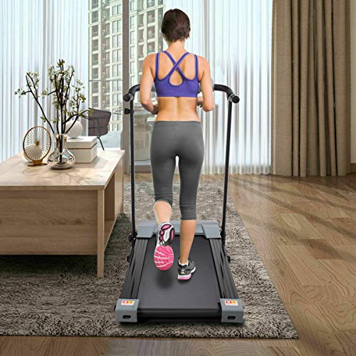 Image of JAXPETY Folding Treadmill 2.0HP Electric Motorized Running Machine w /LCD Display, Drink Holder for Home Gym Exercise Walking Fitness, Grey