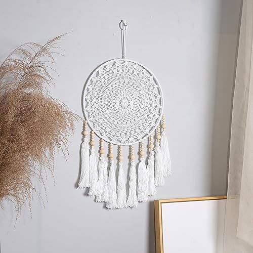 Tapiz de macramé decorativo hecho a mano: adornos con borlas para habitación y galería 3