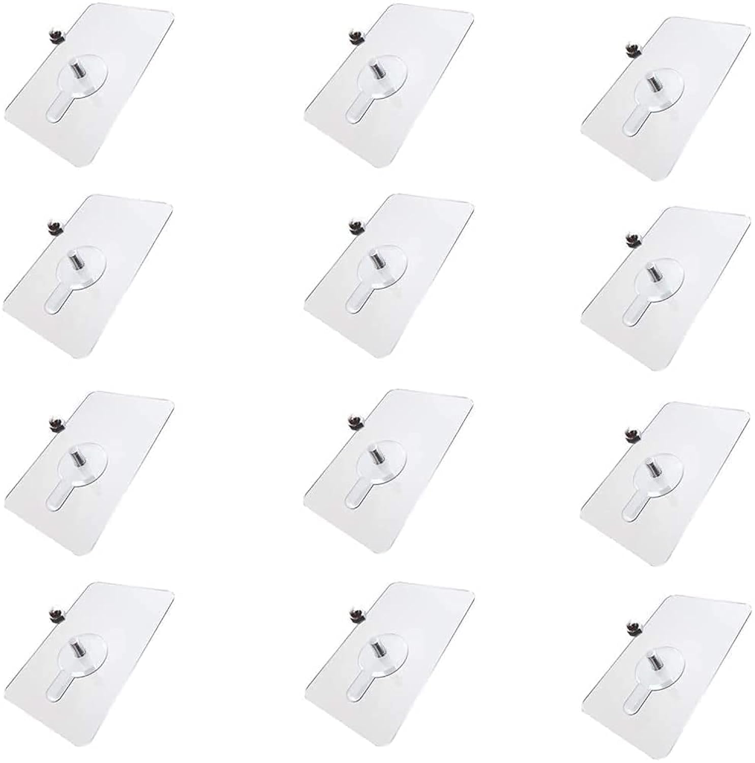 LYDL PVS Adhesive Nails Wall Hooks Heavy Duty Stick on Door Nail Free Screw Non-Trace No Drilling Nail Self Waterproof Adhesive Hanging Nails Hooks Holders Screws for Home Kitchen(Pack of 15), (Plastic;Metal;Polyvinyl Chloride), Transparent