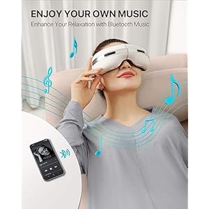 ALLJOY Christmas Gifts, Eye Massager with Heat and Cooling for Migraines, Dry Eyes, Dark Circles, Birthday Gifts for Women, Men, Rechargeable Bluetooth Music Heat Cold Eye Massager Improve Sleeping ALLJOY Christmas Gifts Eye Massager with Heat and Cooling for Migraines Dry Eyes Dark Circles Birthday Gifts for Women Men Rechargeable Bluetooth Music Heat Cold Eye Massager Improve Sleeping