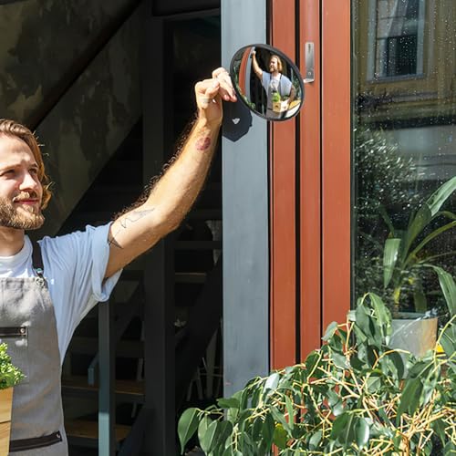 Genérico Espejo Convexo de Seguridad Gran Angular de 16 CM para Garajes y Calles Estrechas Ligero y Fácil Instalación para Vigilancia