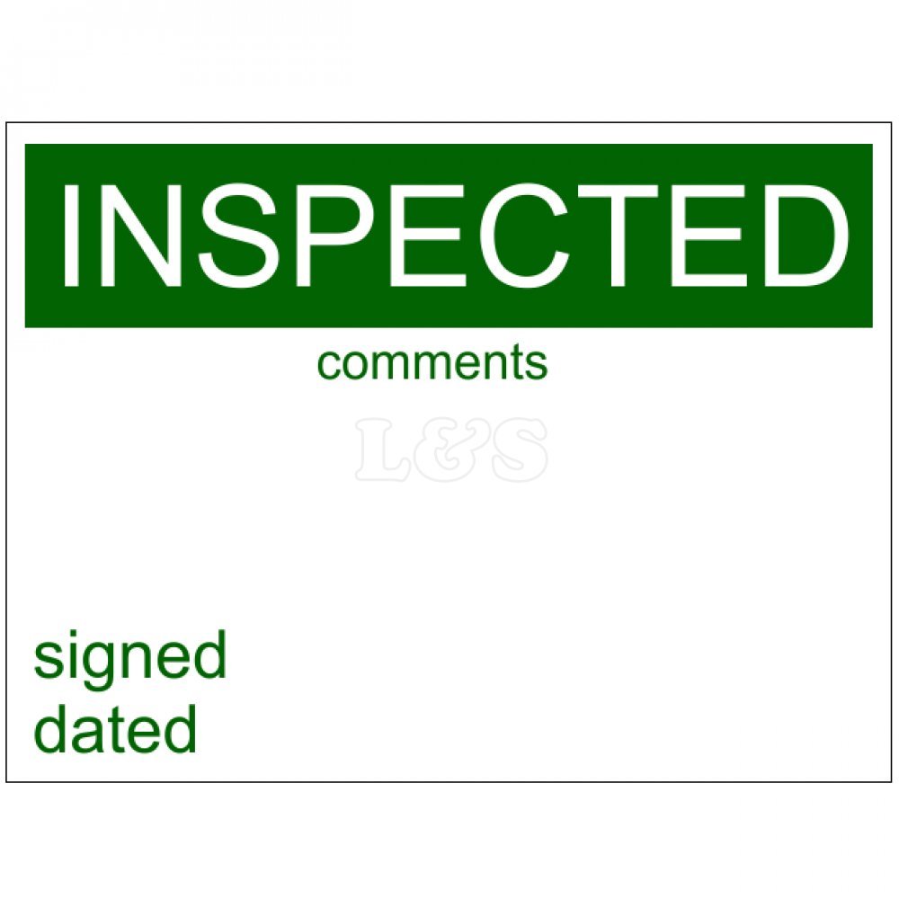 L&S Engineers Self Adhesive Label - Inspected (Pack Of 50)