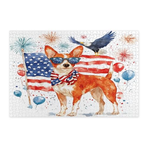 Rompecabezas de perro Basenji americano de 1000 piezas, puzzle de madera de aniversario 250 años