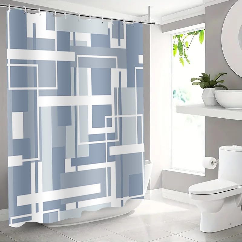 Duschvorhang mit schlichtem Linienmuster, minimalistischer Duschvorhang für Badezimmerdekoration, Duschabtrennung 260x210cm/102x83in(BxH)