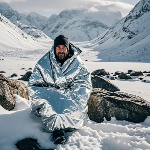 Image of OxyMed Emergency Thermal Blanket, 160 * 210 cm, Survival kit for Camping Warehouse Emergency Survival Safety (4 Pack)
