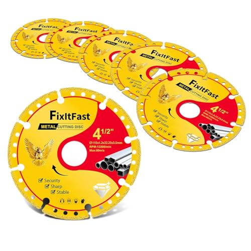 FIXLTFAST 4-1/2" Diamond Cutting Wheel Metal Cut Off Disc for Angle Grinder