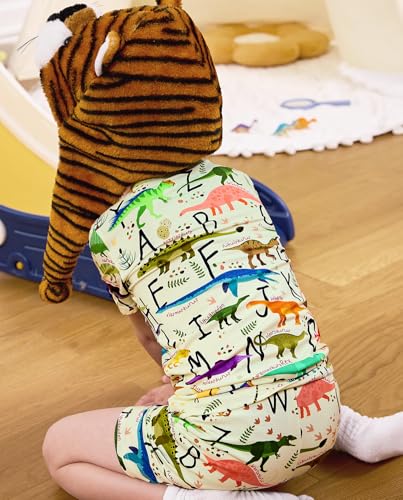Bamboo Viscose Toddler Animal Pajamas Boys Girls Kids Cool Short Summer 12M-8Y Snug fit Pjs Set 2pcs4