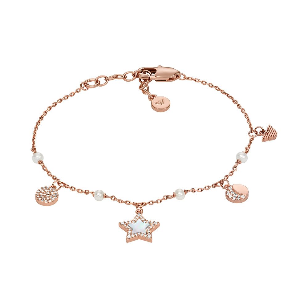 Emporio Armani Women's stainless steel or brass with Rose gold tone lobster clasp closure bracelet