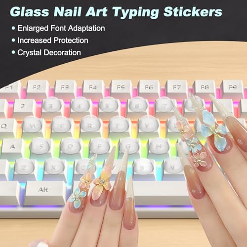64 Pegatinas Protectoras para Teclado de Vidrio Transparente miniatura 4