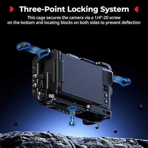 SMALLRIG Jaula para Nikon ZR con Empuñadura de Silicona y Clip para HDMI, Aleación de Aluminio, Zapata Fría y Placa QR para Arca - 5467 - imagen 2