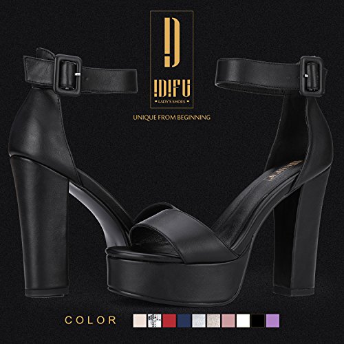 IDIFU IN5 Sabrina Platform Block Chunky High Heels Ankle Strap Heeled Sandals Sexy Wedding Party Dress Shoes for Women Open Toe Heels2
