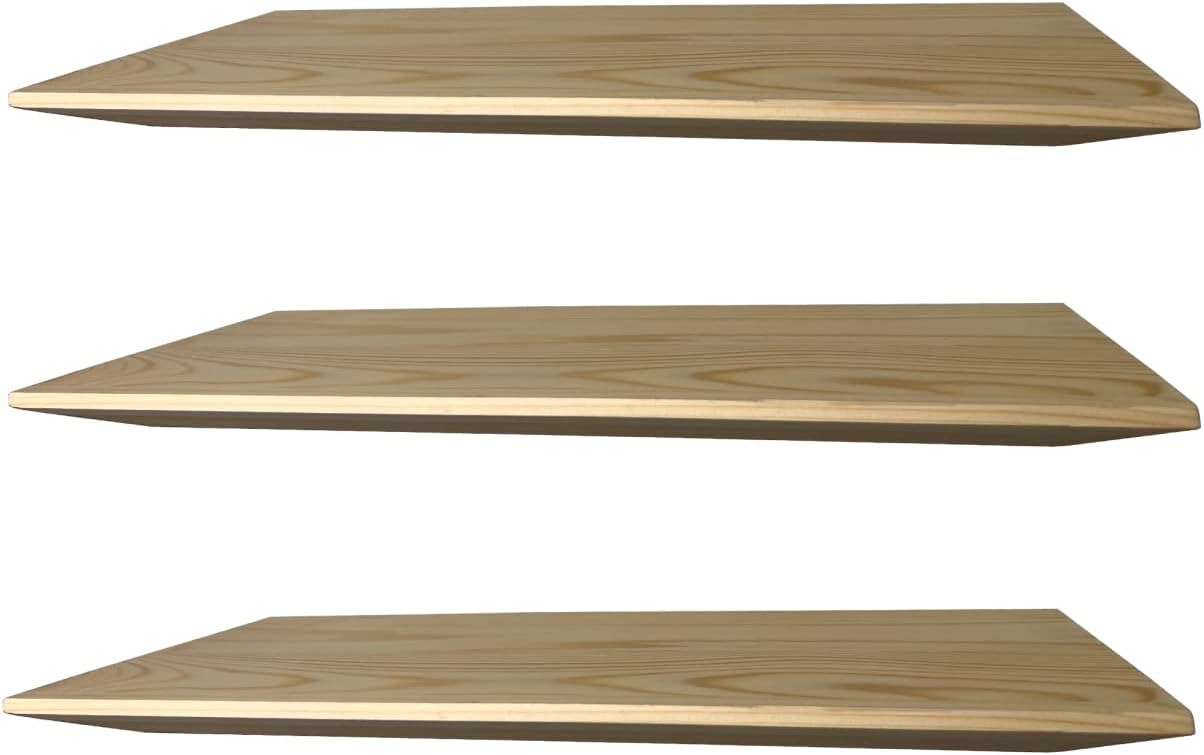 kumaforest Floating Shelves, Solid Pine Wood Floating Shelf, Wall Mounted Natural