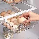iCloverfull 18 Egg Holder for Refrigerator, Egg Organizer for Fridge, Egg Storage for Refrigerator, Egg drawer Eggs Tray Egg Dispenser for Under Shelf 0.6", 1 Pack, Small
