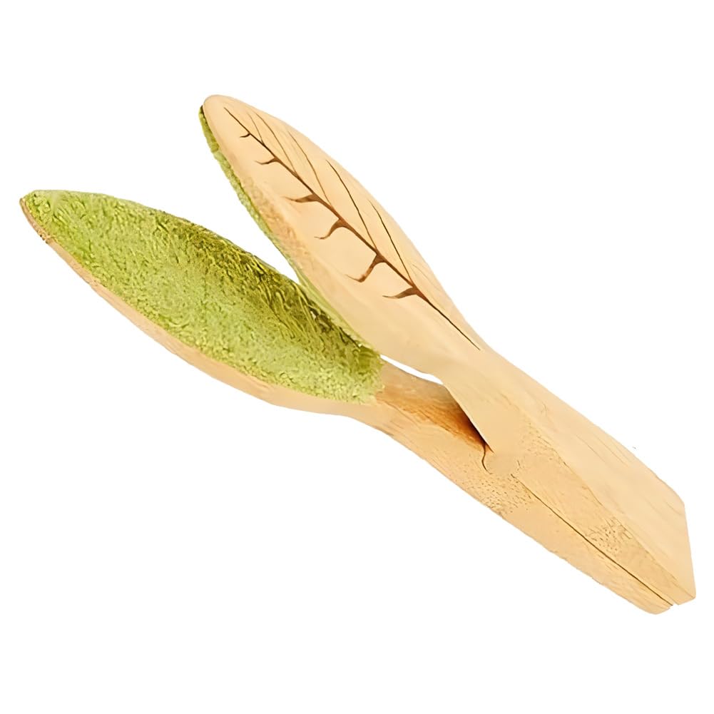 Leaf Cleaning Tongs Plant Cleaning Brushes Double-Sided Leaf Shaped Dust Remover and Sweeper Leaf Lint Cleaning Clip Reusable Plant Cleaner Plant Dusting Gloves with Wood Handle Leaf Cleaning Tools