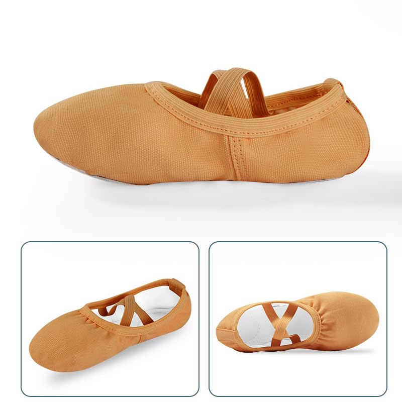 Womens Ballet Shoes Portable Adult Dance Shoes Stretch Canvas Flat Dance Practice Shoes2
