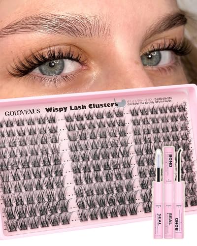 Image of Lash Clusters Kit Wispy Cluster Eyelash Extensions Kit Natural DIY Lash Extension Kit 10-16mm Eyelashes Clusters 180pcs C Curl Individual Lashes Cluster Eyelash (No Tweezers)