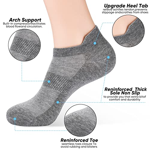 ATBITER Ankle Socks Womens and Men Thin Athletic Running Low Cut No Show Socks With Heel Tab 6-10 Pairs