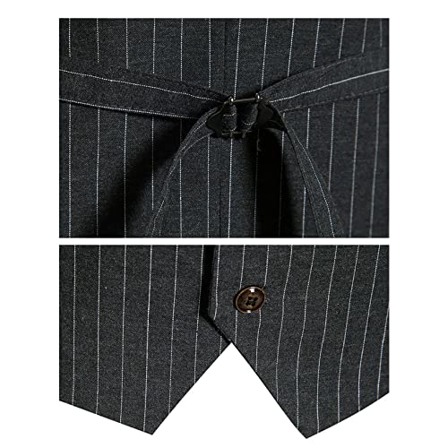 Colete masculino executivo colete listrado terno colete estilo britânico smoking, Preto, P