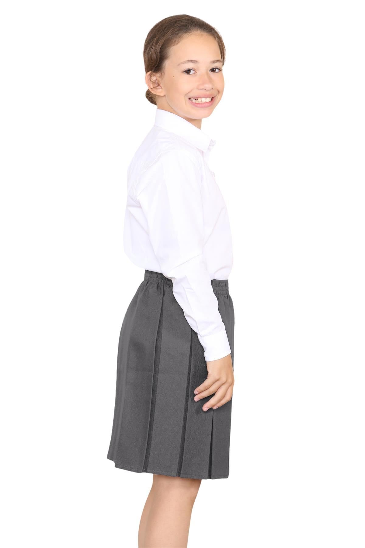 Confezione da 2 gonne scolastiche a pieghe, lunghezza al ginocchio, gonna a pieghe per uniforme scolastica, gonna a pieghe in vita elasticizzata a tutto tondo, gonne estive, taglie 2-18