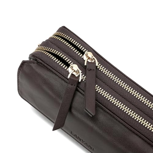 Image of Lanyani RFID Crossbody Wallet Wristlet Purse with Phone Pocket For Women Vegan Leather