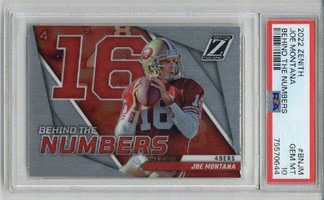 2022 Panini Zenith Behind The Numbers #bnjm Joe Montana 49ers Psa 10 Low Pop - Football Cards